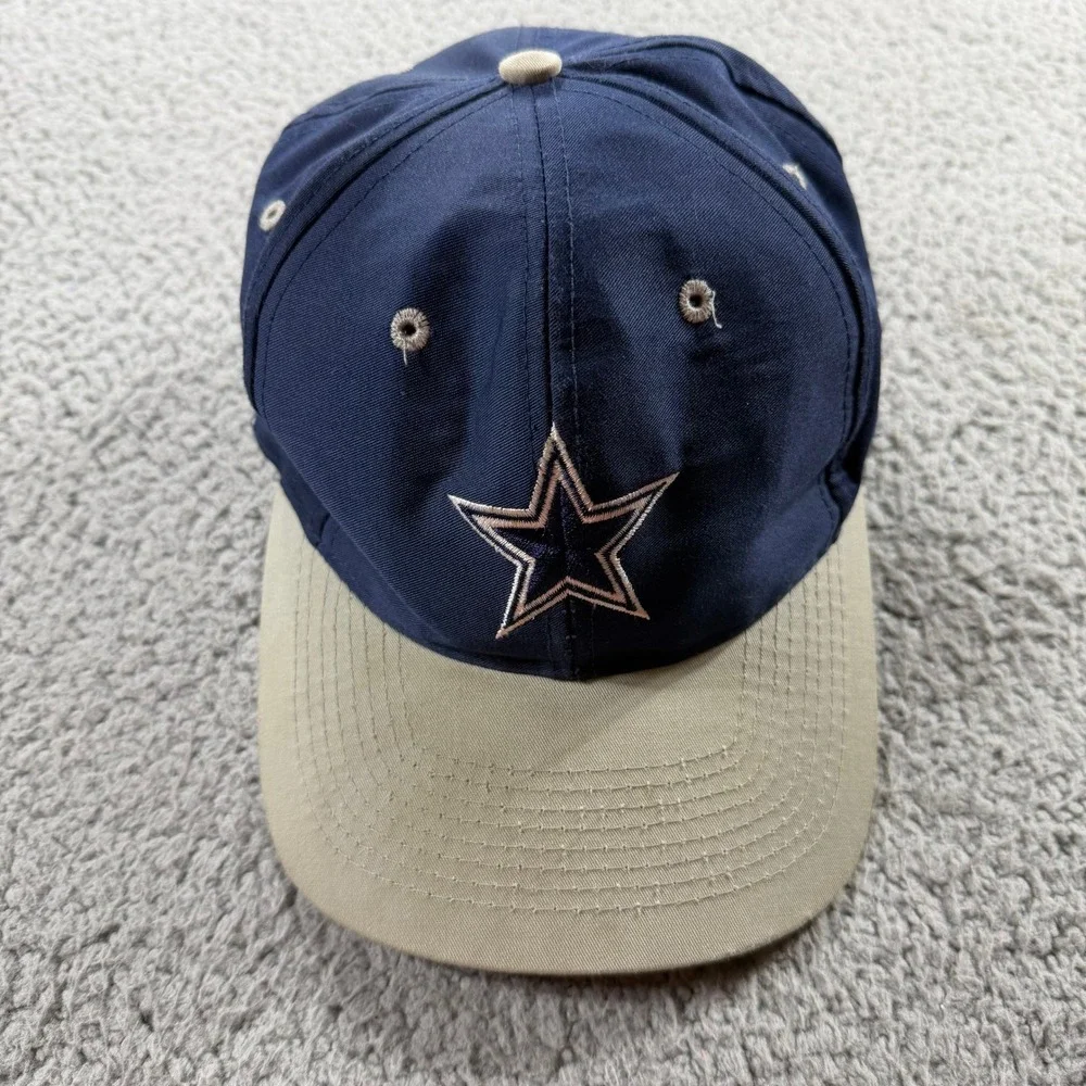 Vintage Logo Athletic Dallas‎ Cowboys Hat Navy Tan Snapback NFL Star Cap